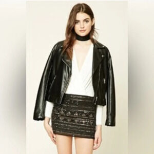 Forever 21 Women's Mini Black Skirt Size Large Beaded Sequins Sz S NWT